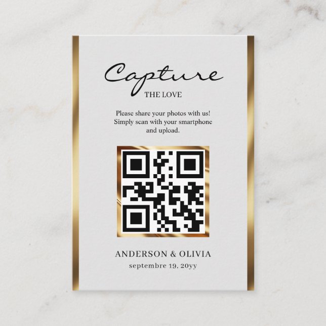 Share Wedding Photos With QR Code Enclosure Card (Front)