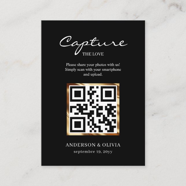 Share Wedding Photos With QR Code Enclosure Card (Front)