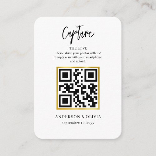 Share Wedding Photos With QR Code Enclosure Card