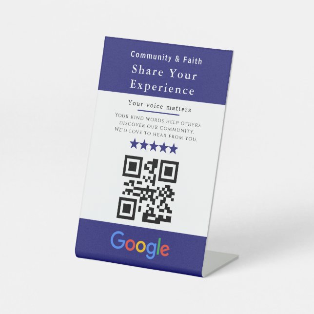 Share Your Experience QR Code Sign | Google Review (Front)