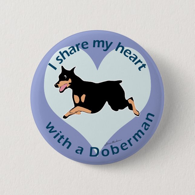 Share Your Heart - Doberman Button (Front)