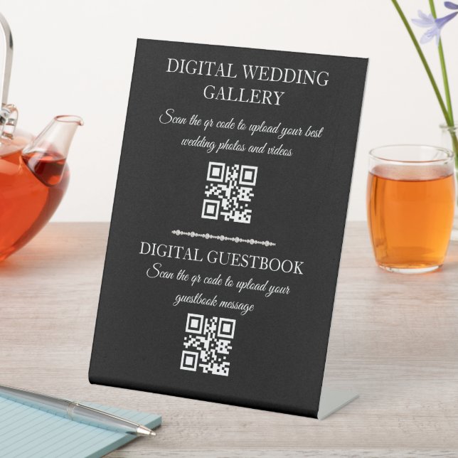 Share Your Photos Wedding QR Code,Digital  Pedestal Sign (In SItu)