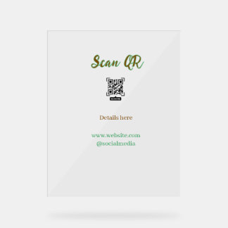 Share your picture scan QR code add website email Acrylic Sign