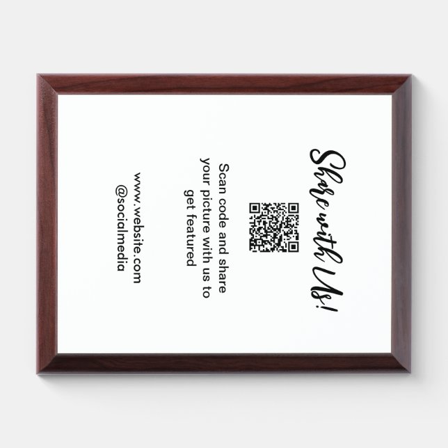 Share your picture scan QR code add website email  Award Plaque (Horizontal)