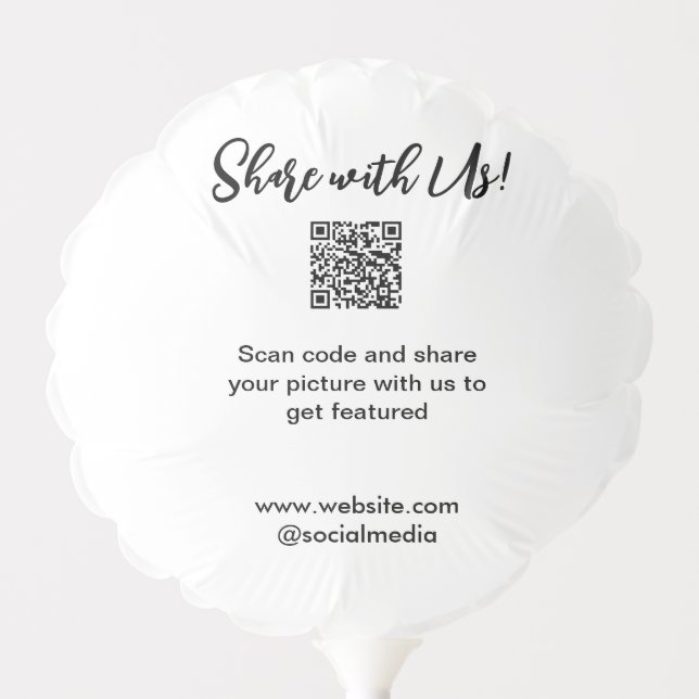Share your picture scan QR code add website email  Balloon (Front)
