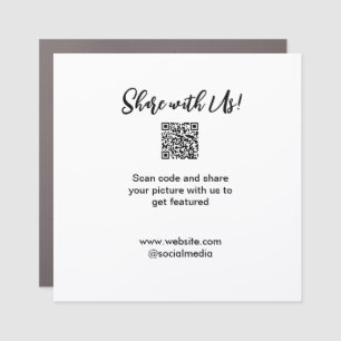Share your picture scan QR code add website email  Car Magnet