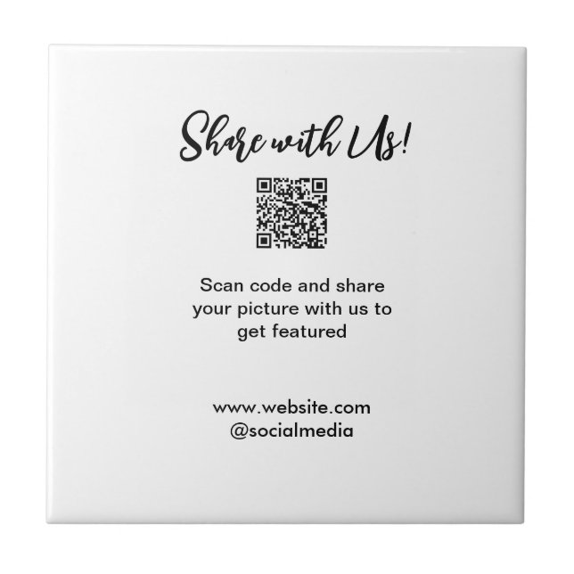 Share your picture scan QR code add website email  Ceramic Tile (Front)
