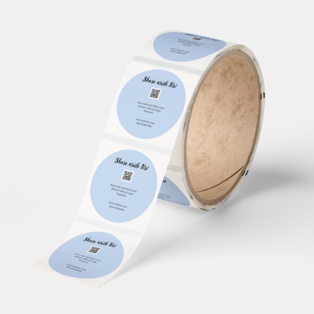 Share your picture scan QR code add website email  Classic Round Sticker (Roll)