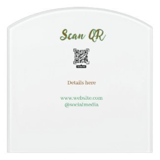 Share your picture scan QR code add website email Door Sign