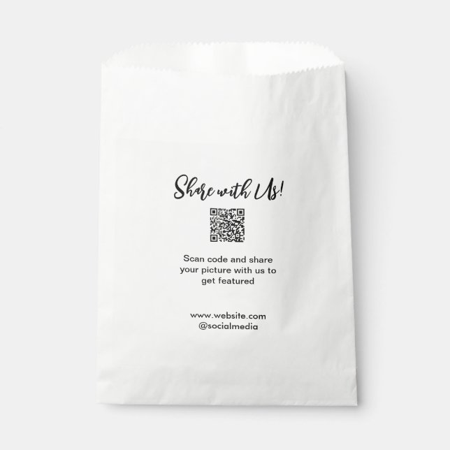Share your picture scan QR code add website email  Favor Bag (Front)