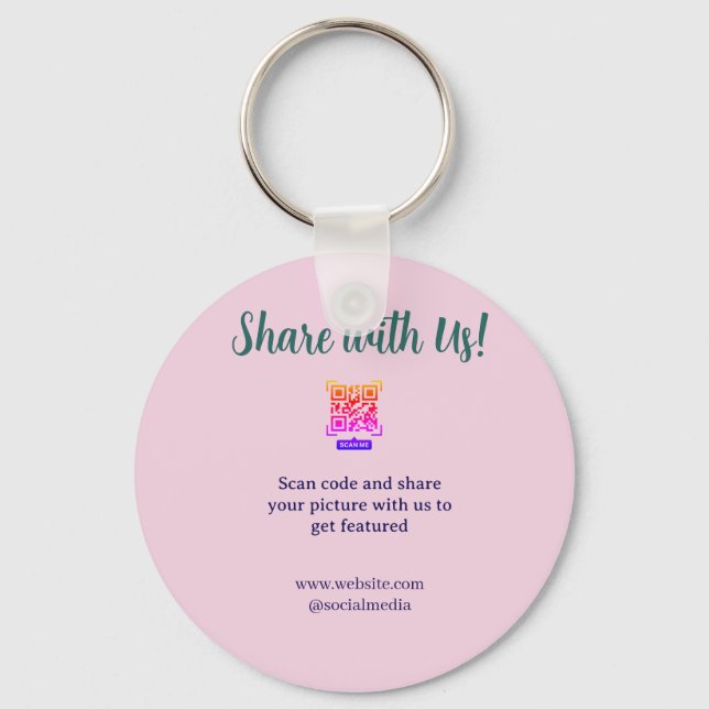 Share your picture scan QR code add website email  Keychain (Front)