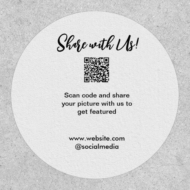 Share your picture scan QR code add website email  Patch (Front)