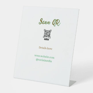 Share your picture scan QR code add website email Pedestal Sign