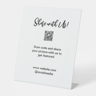 Share your picture scan QR code add website email Pedestal Sign