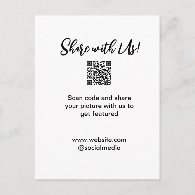 Share your picture scan QR code add website email  Postcard (Front)