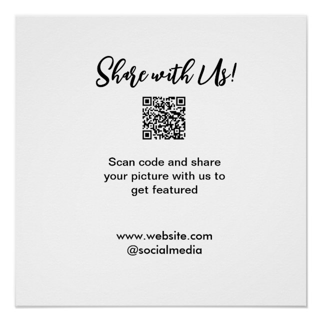 Share your picture scan QR code add website email  Poster (Front)