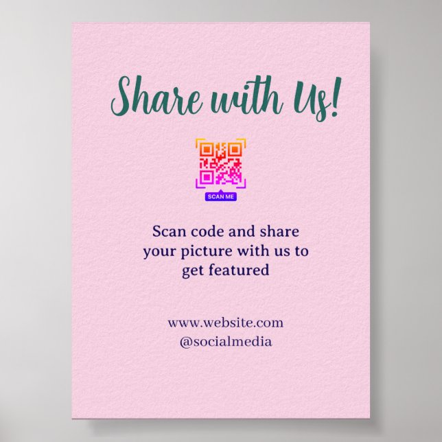 Share your picture scan QR code add website email  Poster (Front)