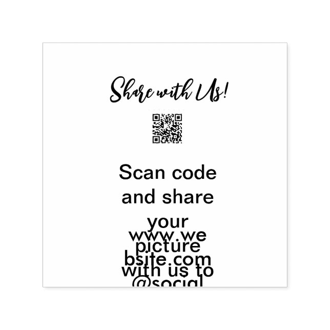 Share your picture scan QR code add website email  Self-inking Stamp (Design)