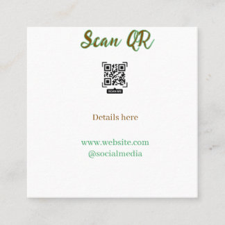 Share your picture scan QR code add website email Square Business Card