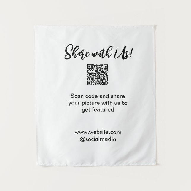 Share your picture scan QR code add website email  Tapestry (Front)