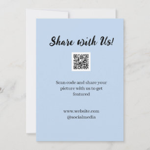 Share your picture scan QR code add website email  Thank You Card