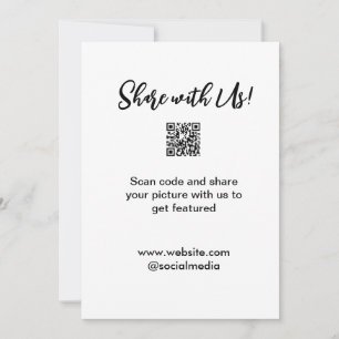 Share your picture scan QR code add website email  Thank You Card