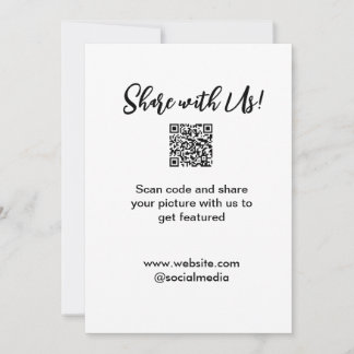 Share your picture scan QR code add website email  Thank You Card