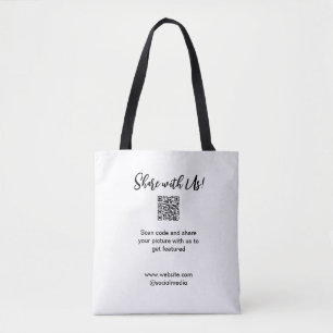 Share your picture scan QR code add website email  Tote Bag