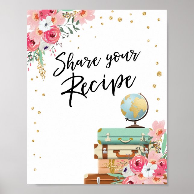 Share your Recipe sign Travel Shower Adventure (Front)