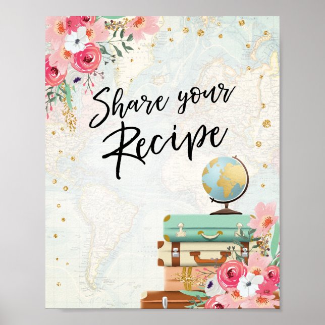 Share your Recipe sign Travel Shower Adventure (Front)