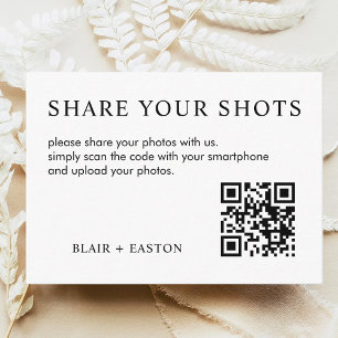Share Your Shots QR Code Wedding Bridal Shower Enclosure Card