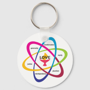 Shared Values Atom - Unitarian Universalist Associ Keychain