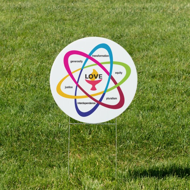 Shared Values Atom - Unitarian Universalist Associ Sign (Insitu)