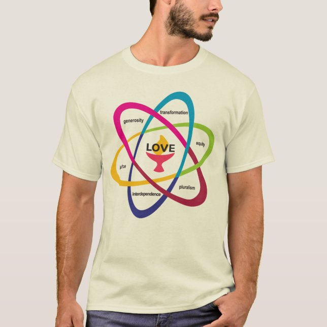 Shared Values Atom - Unitarian Universalist Associ T-Shirt (Front)