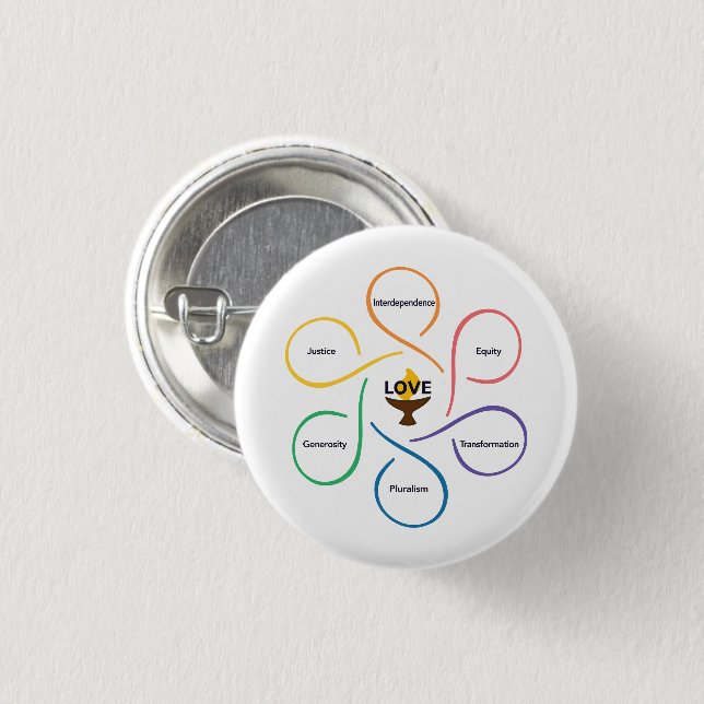 Shared Values Flower - Unitarian Universalist Flow Button (Front & Back)