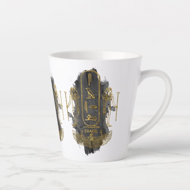 sharil your name in old Egyptian hieroglyphics sym Latte Mug (Right)