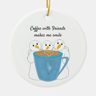 Sharing a Coffee With Friends Ceramic Ornament