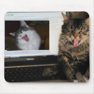 Sharing a laugh on video chat mouse pad