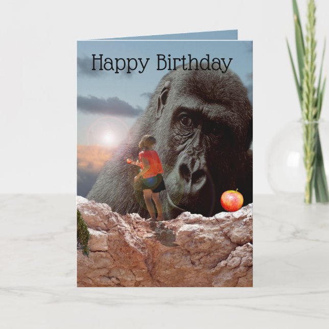 Sharing An Apple With A Gorilla, Card (Front)