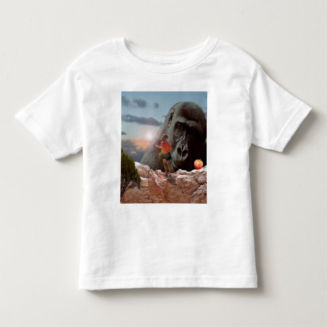 Sharing An Apple With A Gorilla, Toddler T-shirt (Front)