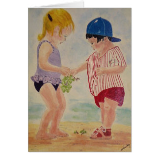 Sharing at the Beach Cards