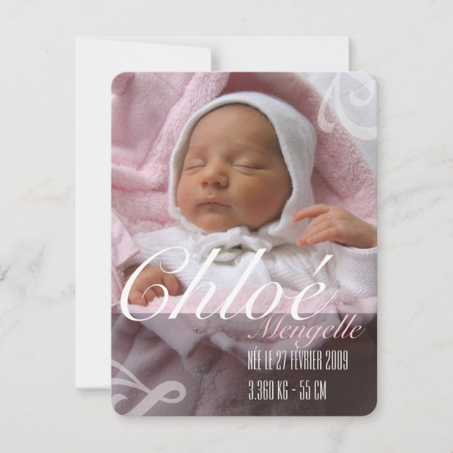 Sharing Birth - Girl Announcement (Front)