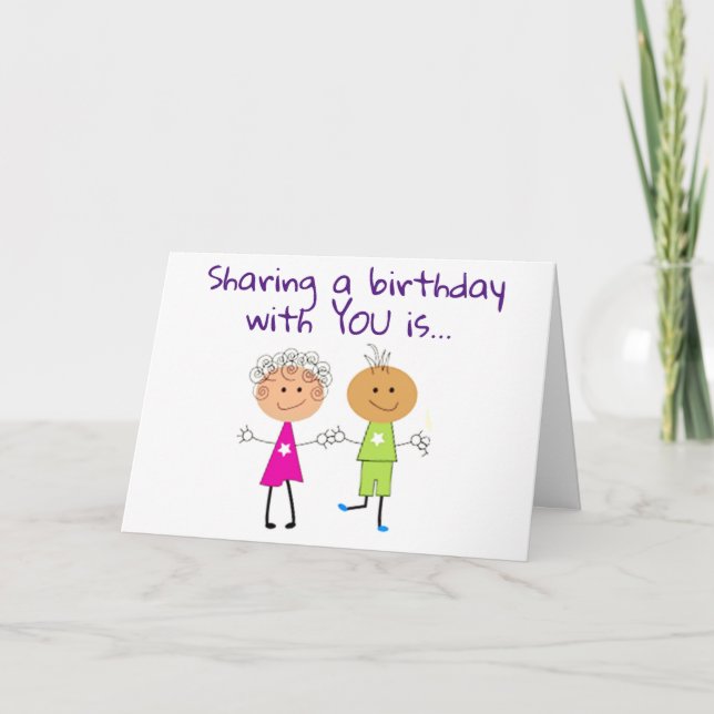 **SHARING BIRTHDAYS** IS MY FAVORITE BIRTHDAY GIFT CARD (Front)