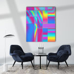 Sharing Happiness Canvas Print<br><div class="desc">This vibrant modern art has exuberant bands of color within a rectangular geometric. It is original generative art by Judi Suni Hall at Gingezel.</div>