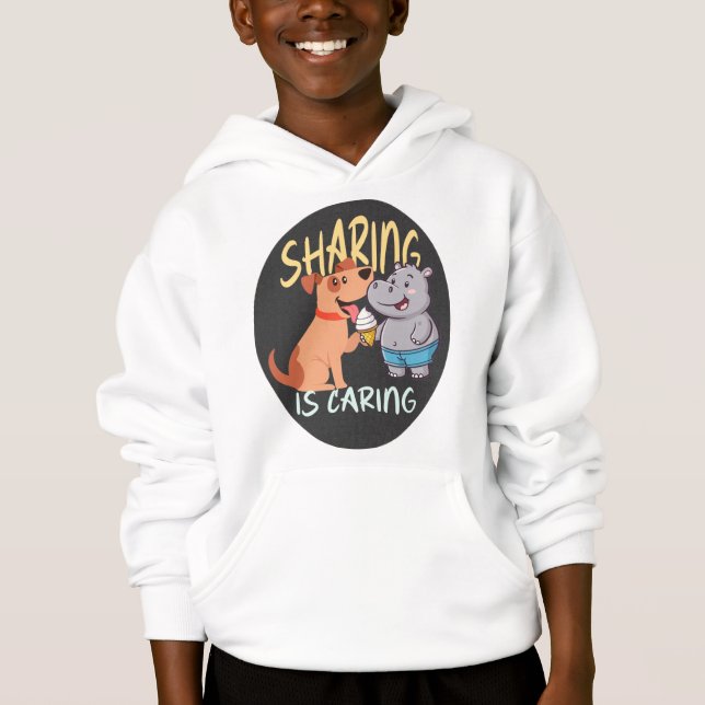 Sharing Is Caring Quote Design Hoodie (Front)