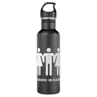 Sharing Is Caring Throuple Polyamory Gay Polyamoro Stainless Steel Water Bottle