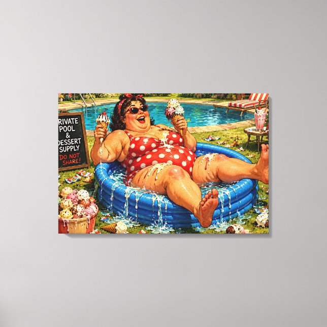 Sharing Is Highly Overrated - Self Denial Cartoon Canvas Print (Front)