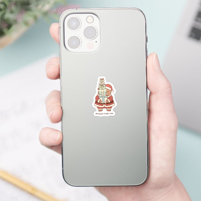 Sharing Joy Christmas Sticker | Cute Santa Gift  (Phone)