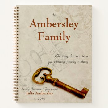Sharing Key Personalized Family History Notebook by FamilyTreed at Zazzle