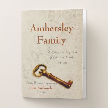 Sharing Key Personalized Family History Pocket Folder by FamilyTreed at Zazzle